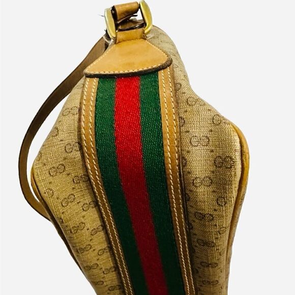 Gucci micro gg canvas and red and green web cross body bag - Picture 12 of 16